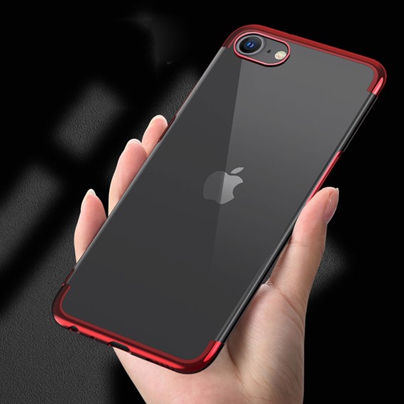 CaseUp Apple iPhone SE 2022 Kılıf Laser Glow Kırmızı 2
